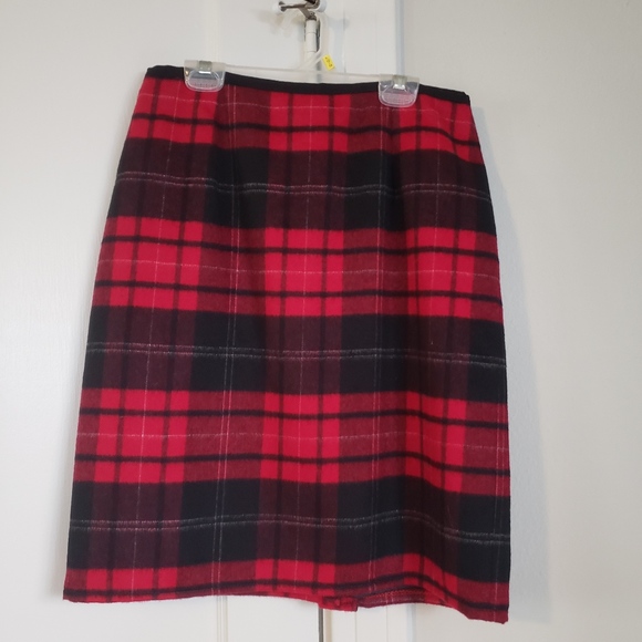 Talbots Dresses & Skirts - Talbots Red Black Plaid Skirt